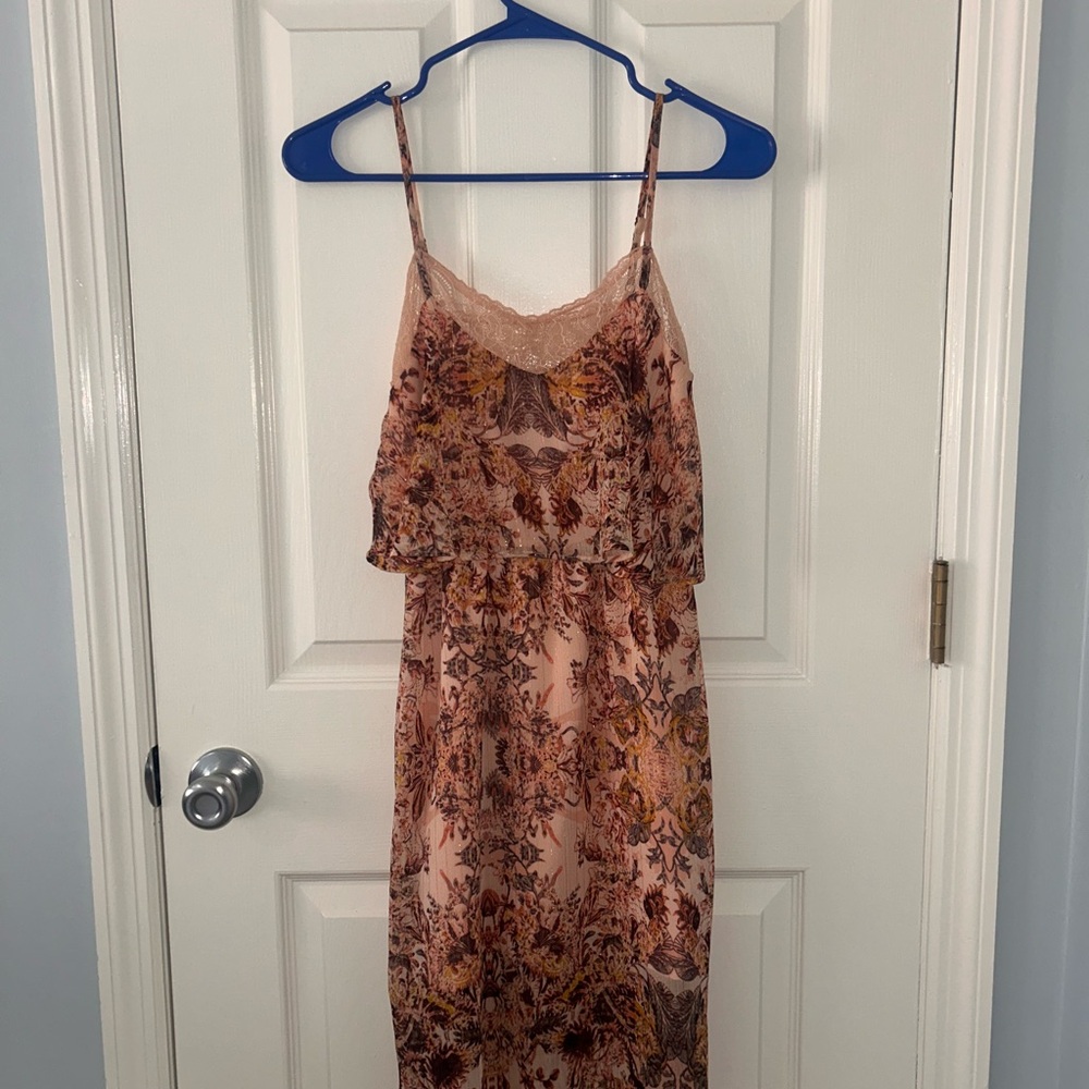 BCBGeneration Pink Floral Midi Dress